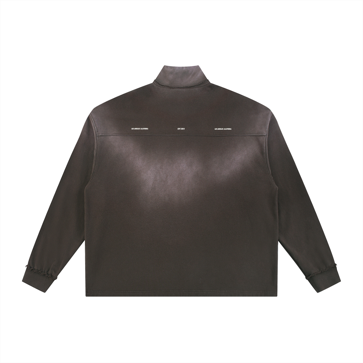 Sun Fade Raw Edge Quarter-Zip Sweatshirt