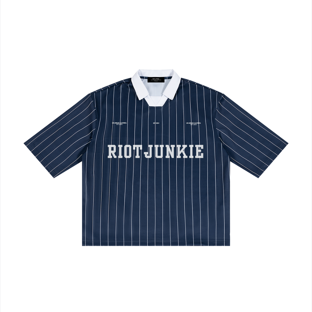 Unisex Pinstripe Collared Soccer Jersey
