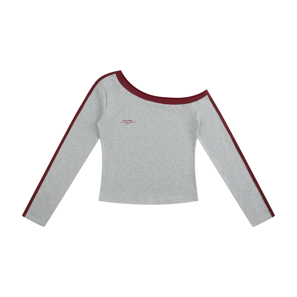 Women’s Color Block Off-the-Shoulder T-Shirt