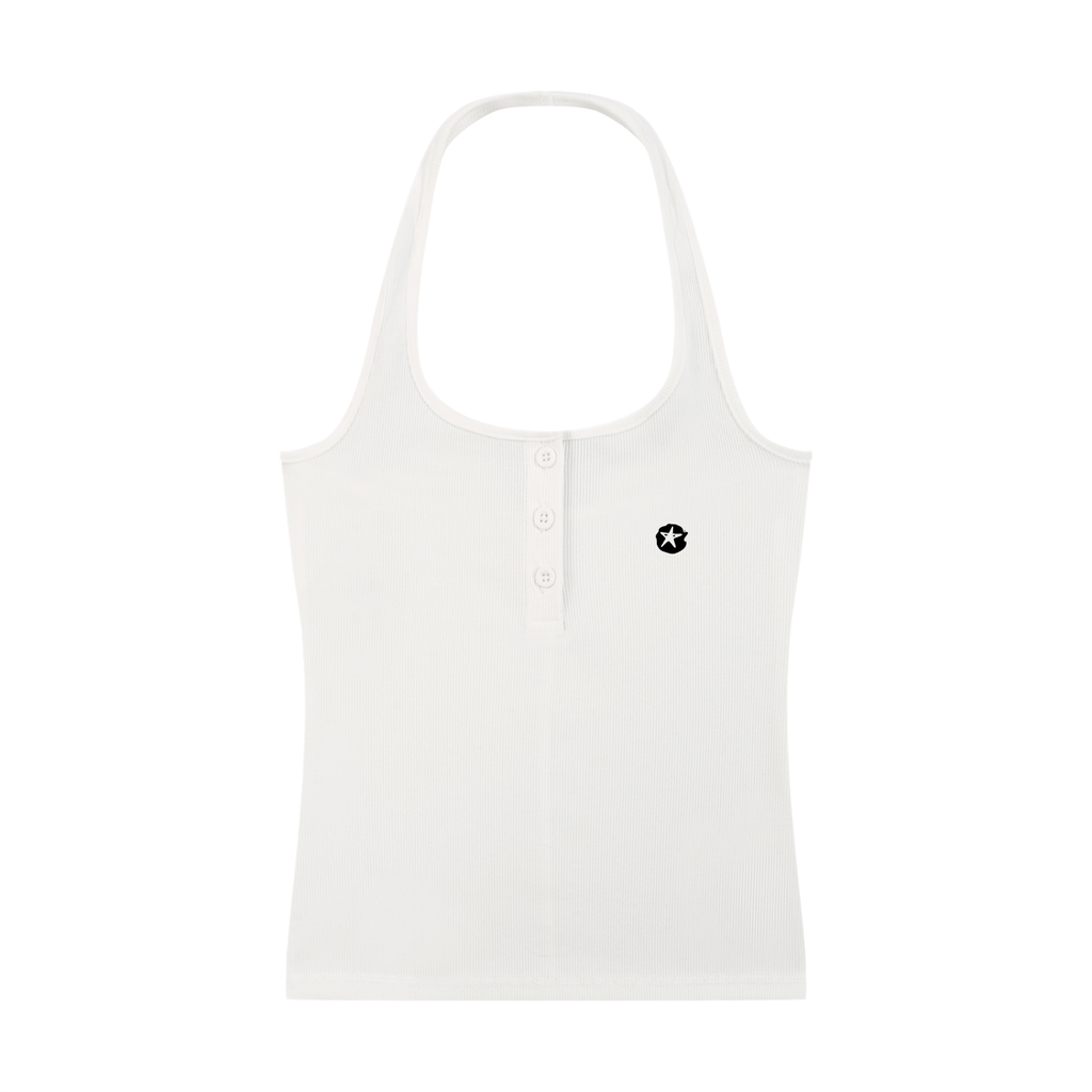 Women's Ribbed Henley Tank Top