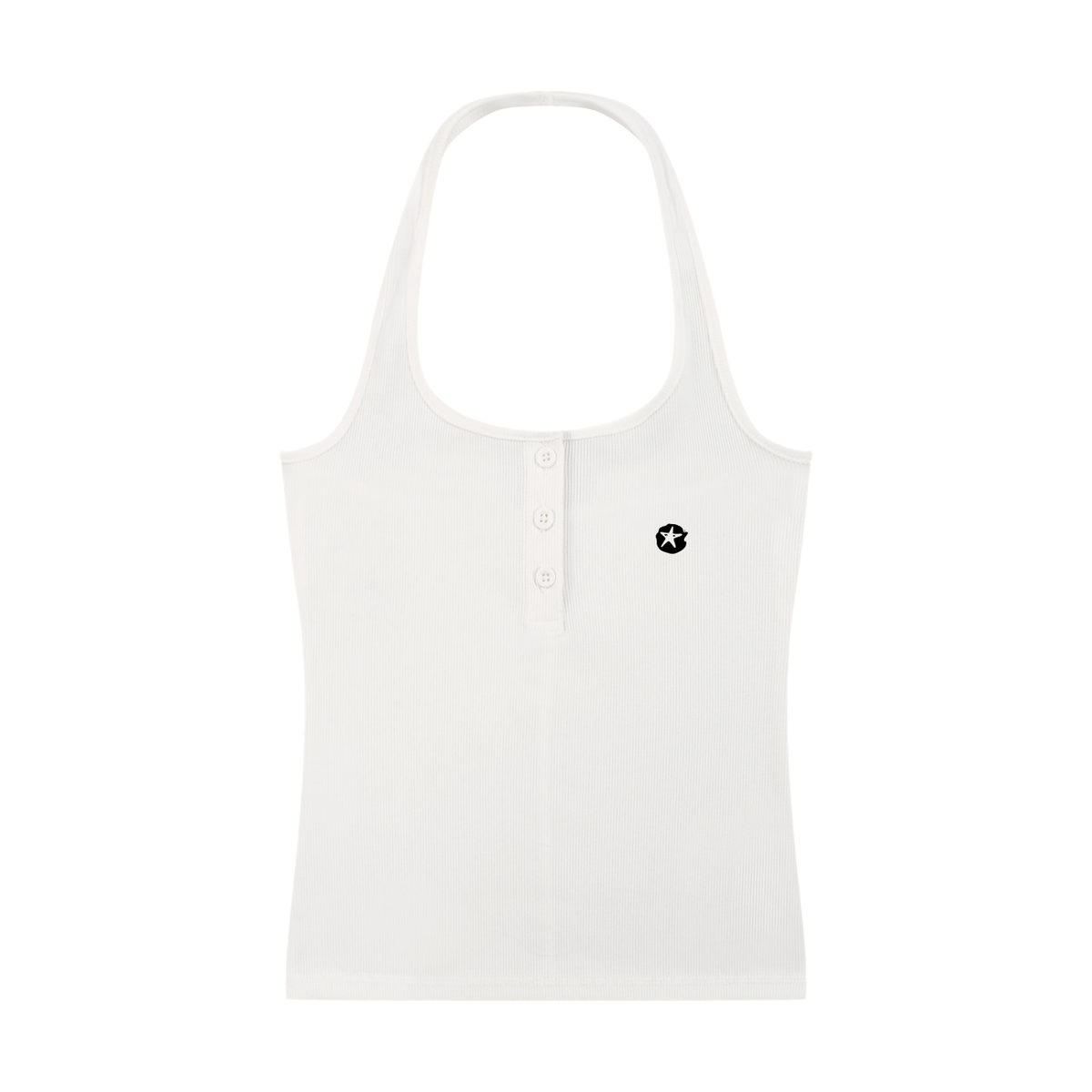 Women's Ribbed Henley Tank Top