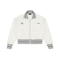 Striped Rib Collar Zip Jacket