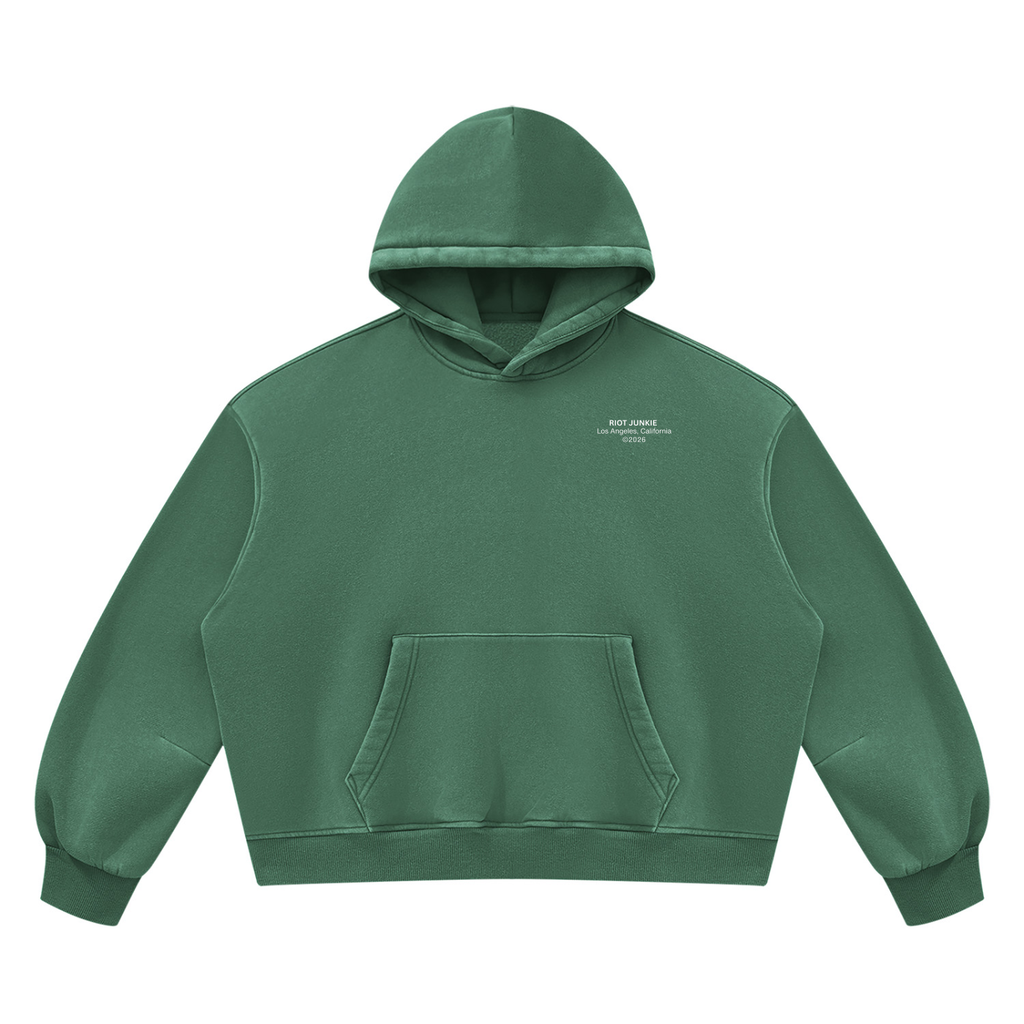Unisex Vintage Wash Boxy Fleece Hoodie