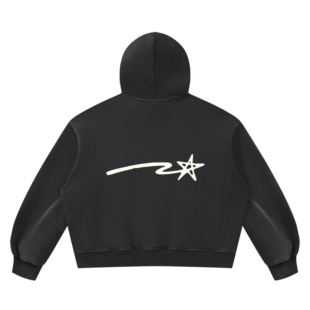 Unisex Vintage Wash Boxy Fleece Hoodie