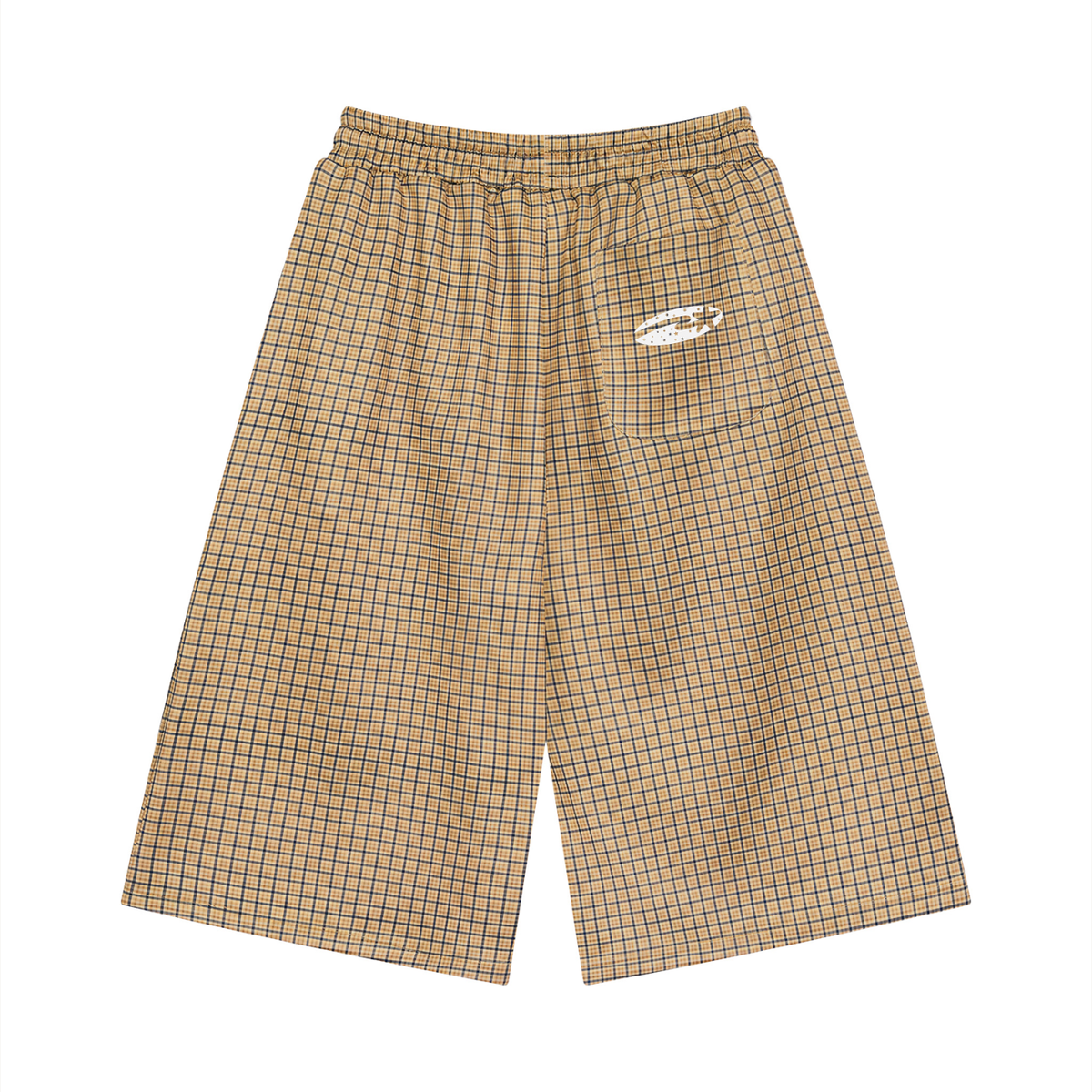 Unisex Plaid Drawstring Shorts