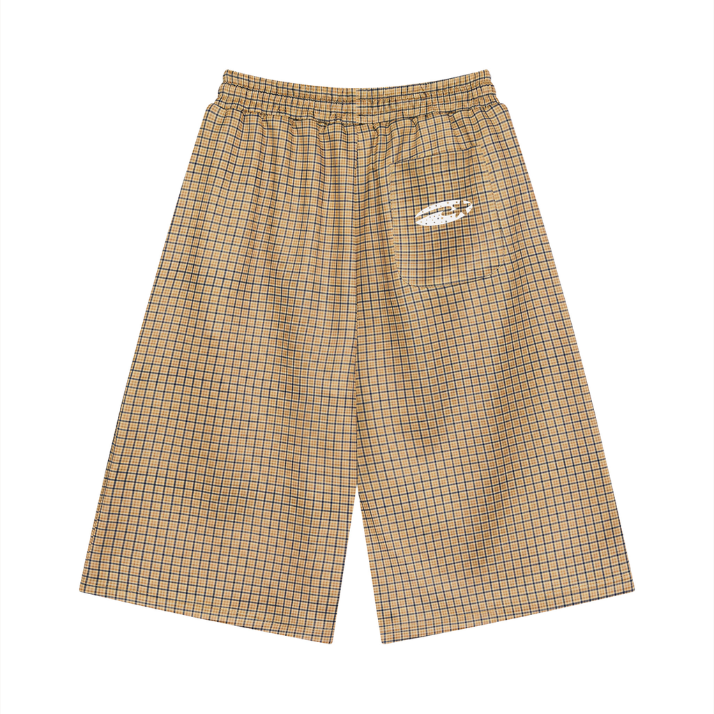 Unisex Plaid Drawstring Shorts