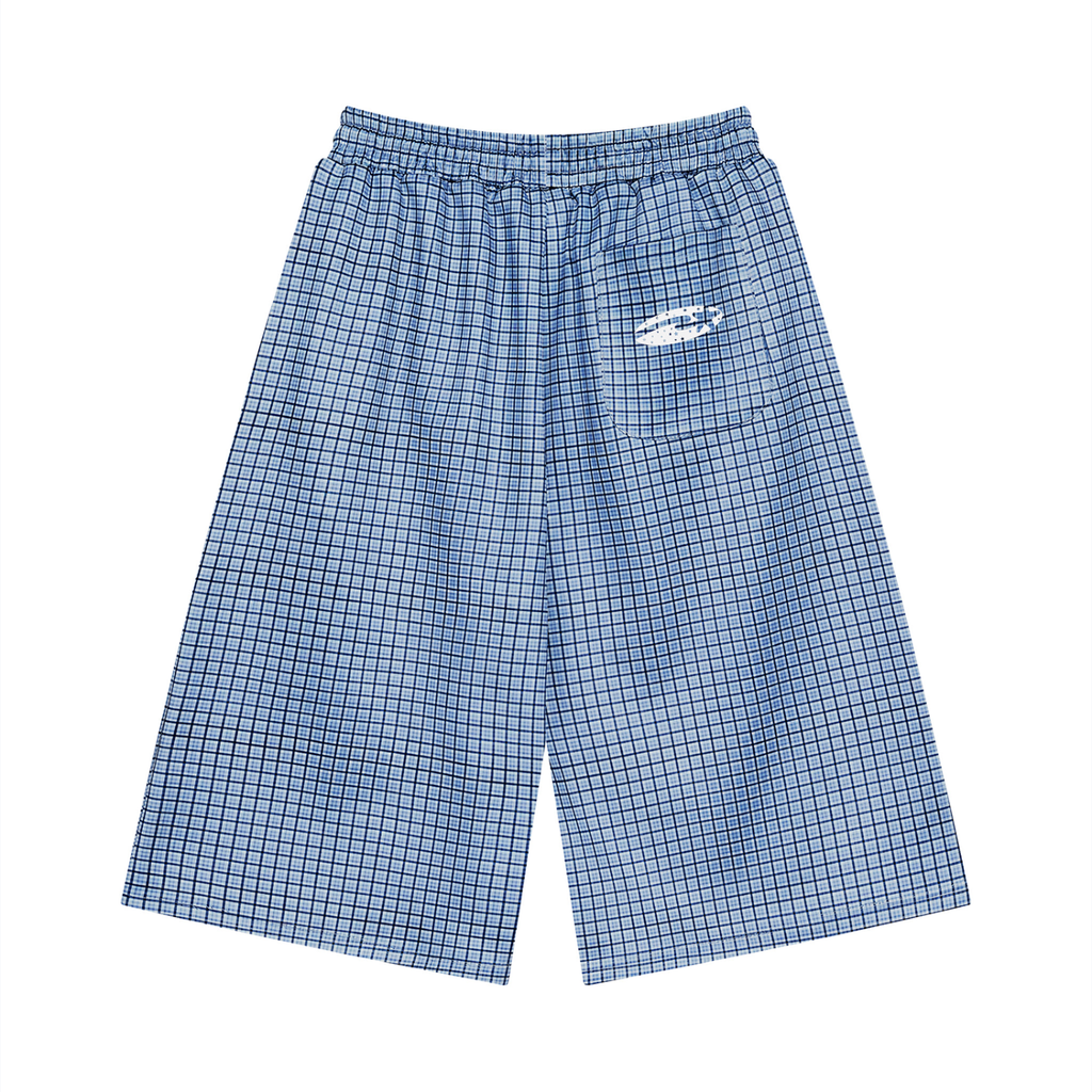 Unisex Plaid Drawstring Shorts