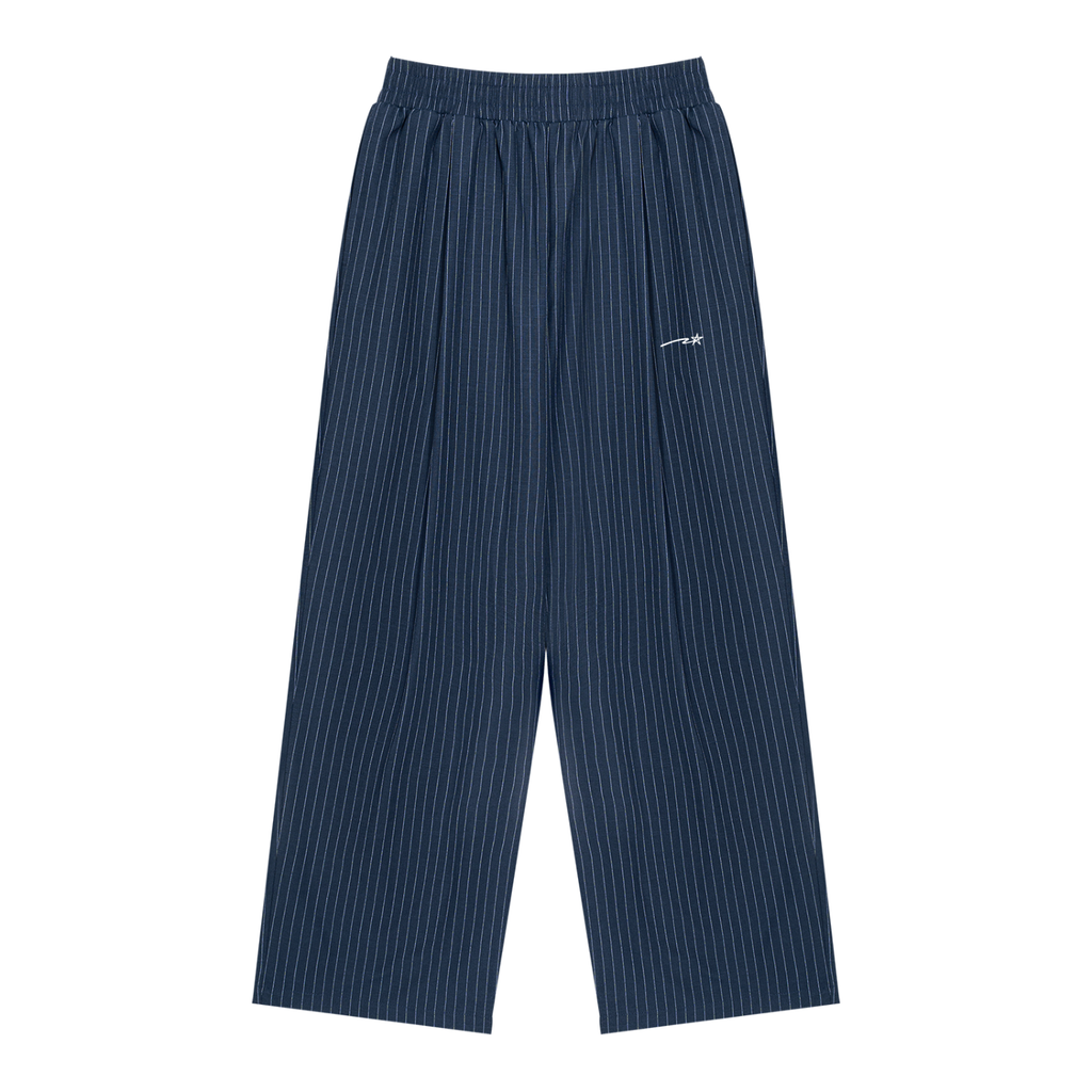 Unisex Striped Pleated Pants