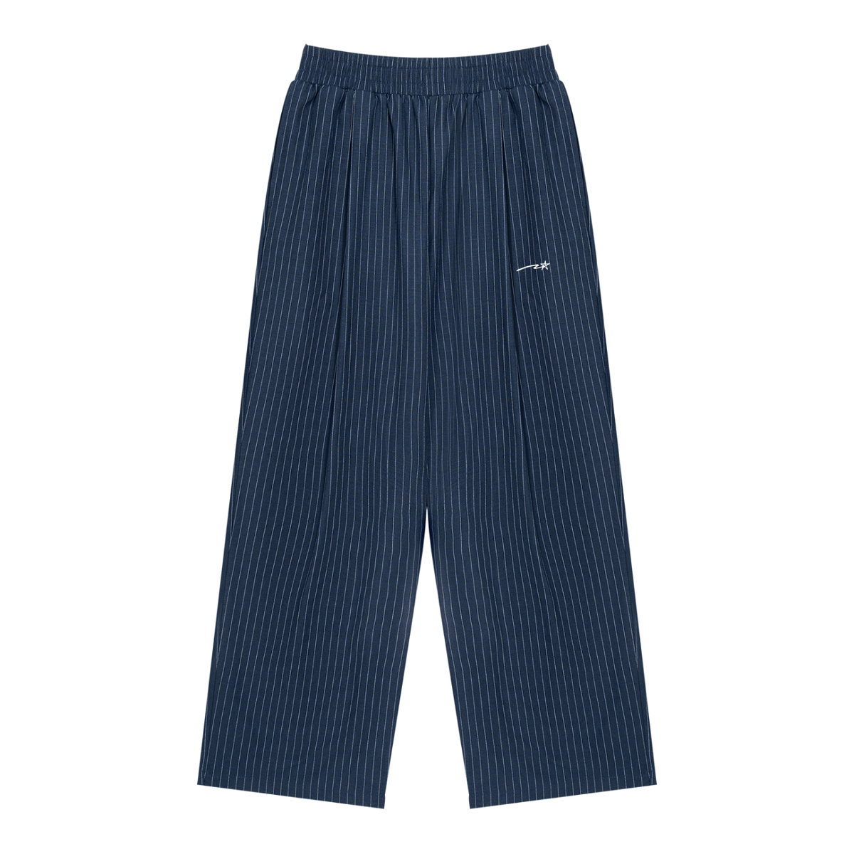 Unisex Striped Pleated Pants