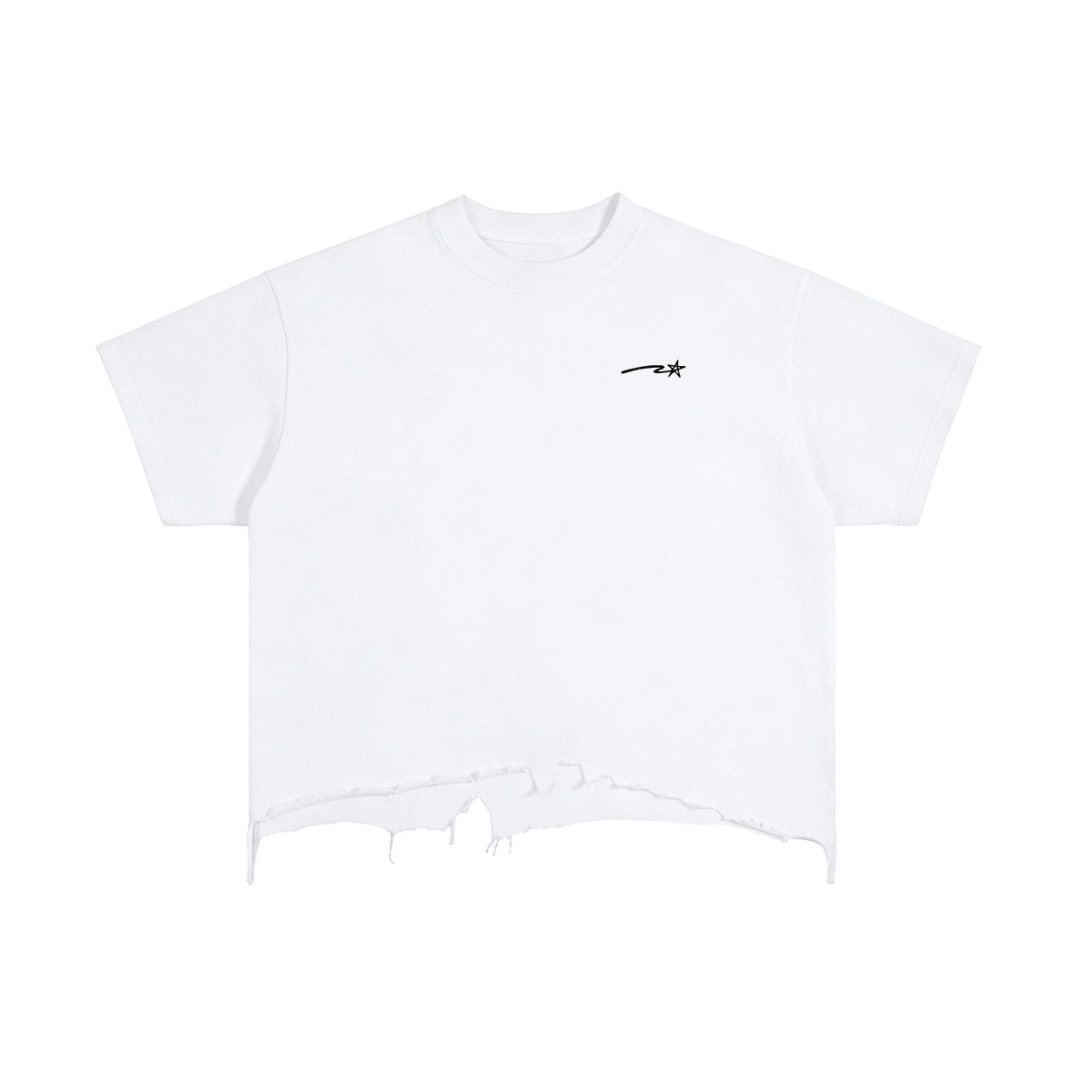 Vintage Wash Boxy Distressed Hem T-Shirt